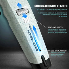 Professional 9000 RPM Master Clipper – Blue Zirconia Ceramic Blade System with 6 Speed Rolling Control & Charging Dock
