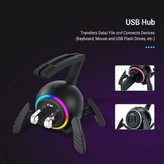 RGB Mouse Bungee Cable Holder for PC Gaming by Snagg A Mouse Bungee