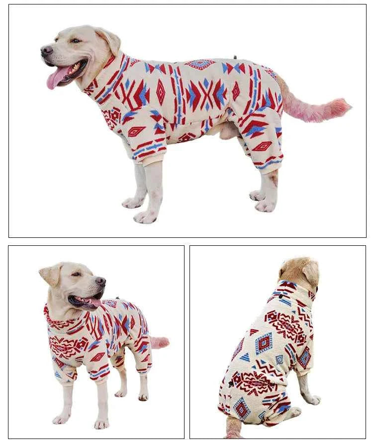 Fleece Turtleneck Dog Pyjamas – Soft Warm Winter Onesie for Small, Medium & Large Dogs (M–5XL)