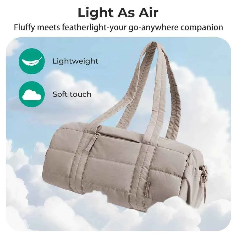 Women's Quilted Gym & Travel Duffle Bag – Yoga Mat Carrier with Wet & Dry Pocket for Sport & Weekend (18L)