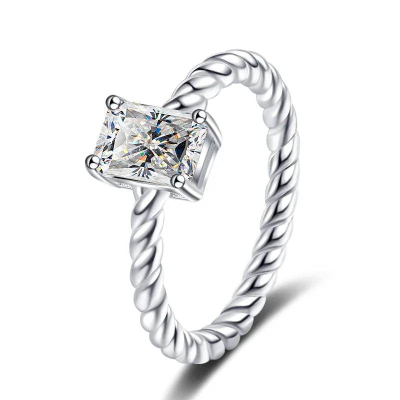 1ct Emerald Cut Moissanite Ring - SnaggIt