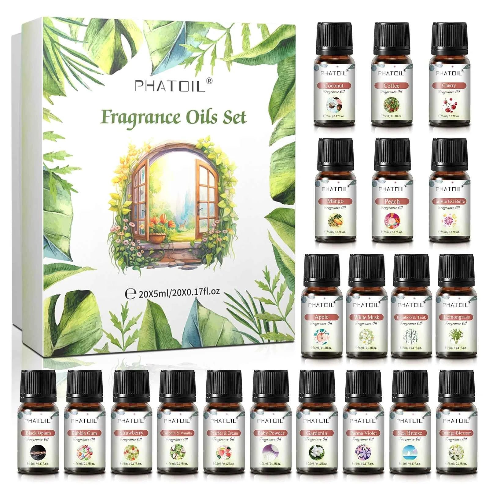 20 Piece Signature Fragrance Collection – Premium 5ml Aroma Diffusion Set for Home, Car & Crafting