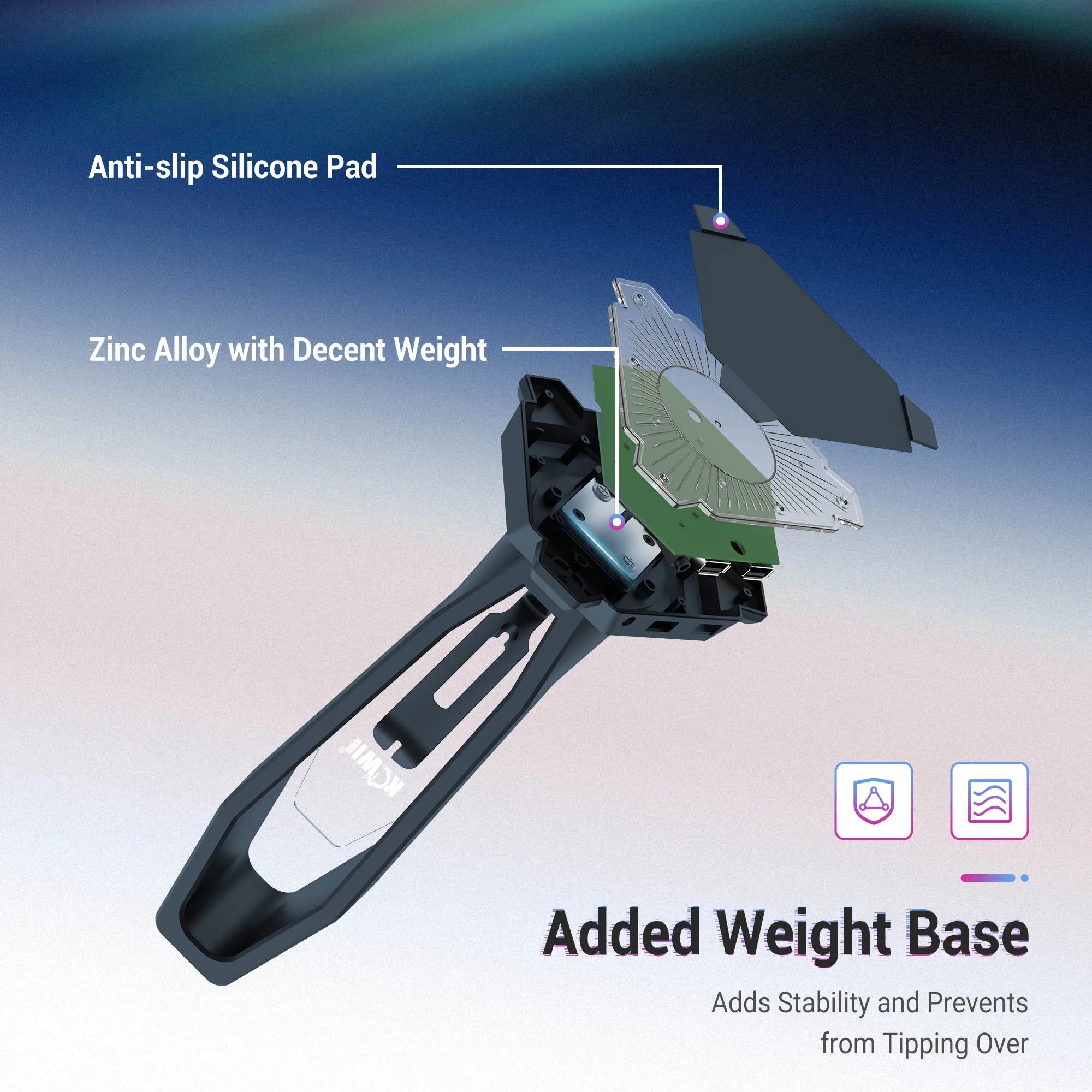 RGB Desktop Headphone Stand Detachable Mouse Cable Hook & Wire Organizer by Snagg A Headset Holder