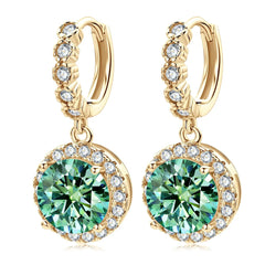 1CT Teal Moissanite Drop Earrings