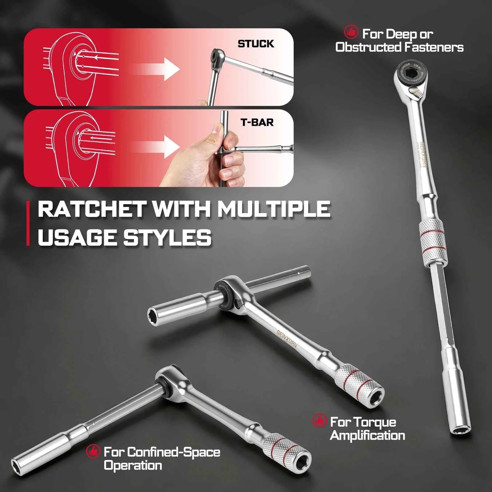 1/4" Ratchet Wrench Set – Heavy Duty Socket, Magnetic S2 Steel Bits with Colour-Coded Base for DIY
