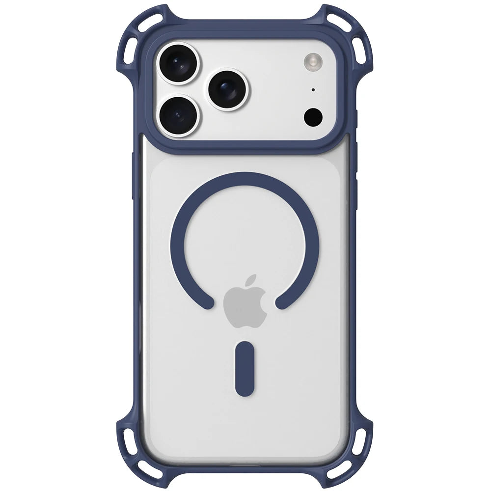 Shockproof Bumper Clear Case - For Magsafe iPhone 17 Series - Blue / iPhone17 Pro Max - Phone Cases & Covers
