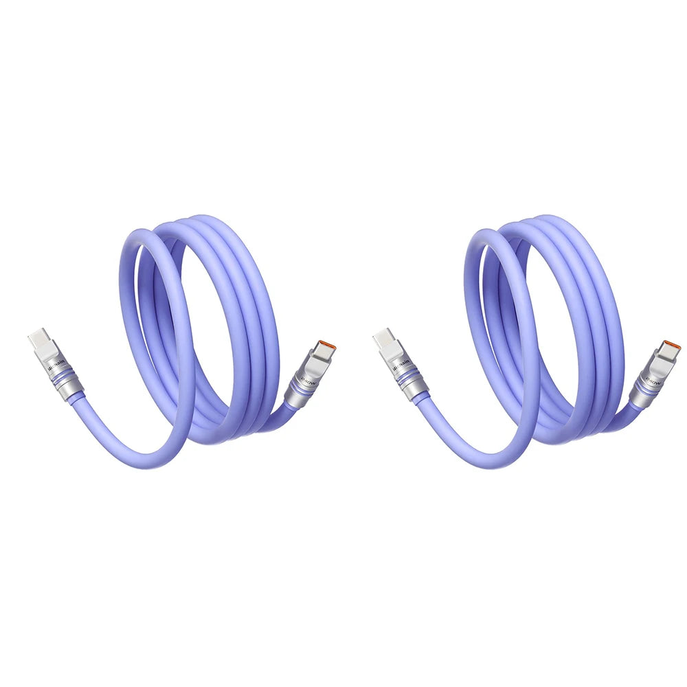 2-Pack USB-C to USB-C 240W PD Cable | Liquid Silicone Zinc Alloy Fast Charging for iPhone Laptop Tablets