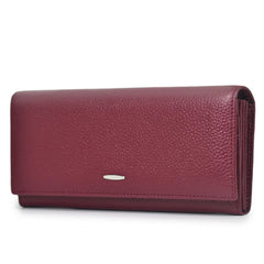 Luxury Wine Red Leather Long Wallet by Snagg It Wallet