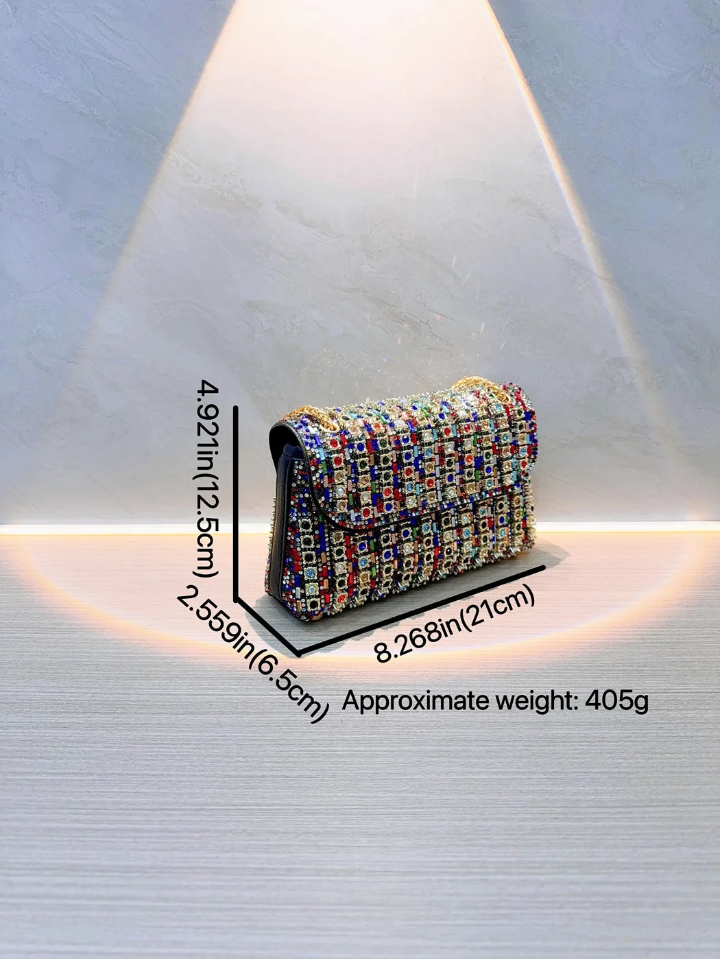 Luxury Full Rhinestone Rectangular Clutch by Snagg It Purses