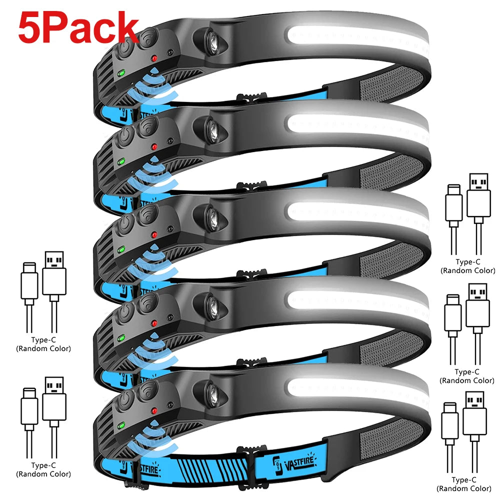 LED Sensor Headlamp Built-in Battery 270°Bright Beam by Snagg A Headlamp