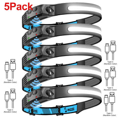 LED Sensor Headlamp Built-in Battery 270°Bright Beam by Snagg A Headlamp