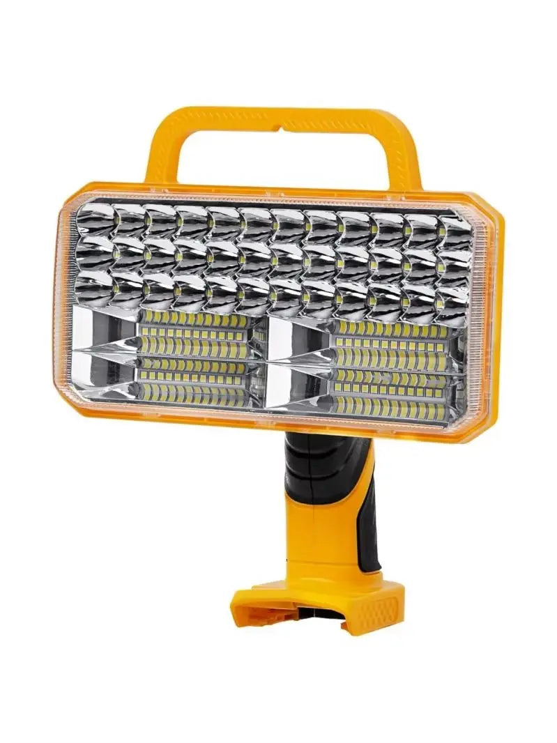 4200LM Cordless LED Work Light for Dewalt 20V MAX 3 Brightness Modes 90° Adjustable Head 5V/2.1A USB Port - Yellow