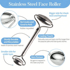 Ice Face Roller & Stainless Steel Gua Sha Tool Set