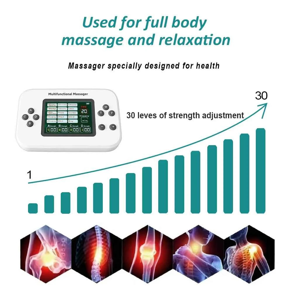 EMS TENS Muscle Stimulator – 4-Channel Electrotherapy Pain Relief Device