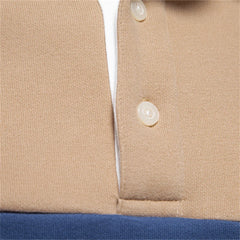 Men’s Premium Color Block Sweatshirt | Business Casual Polo-Collar Pullover