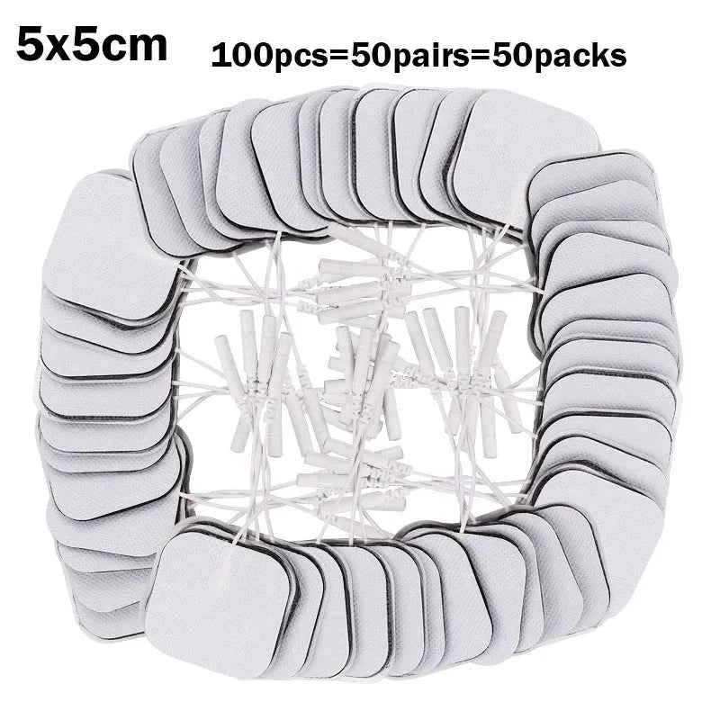 Reusable TENS/EMS Electrode Pads – Self-Adhesive Gel Therapy Patches (20–100 Pack)