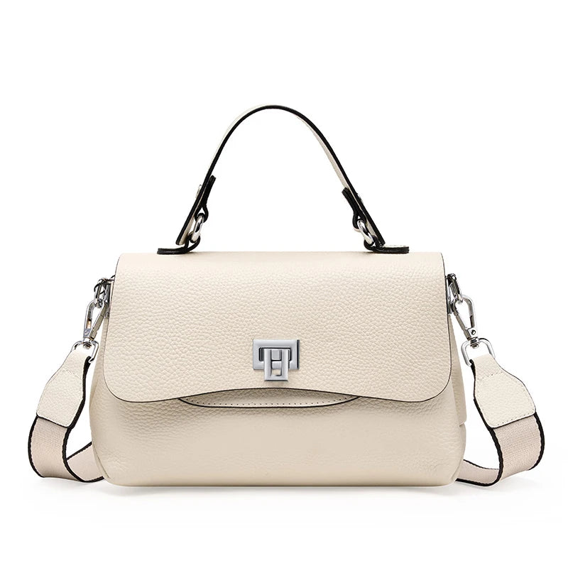 Genuine Leather Envelope Top-Handle Bag – Simple Luxury Women's Shoulder & Small Crossbody Handbag