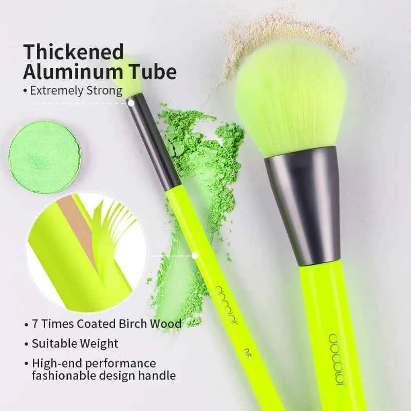 Professional Neon Green Master Series – High Visibility Precision Makeup Brush Collection