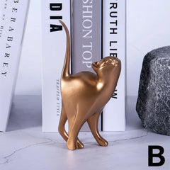 Golden Cat Couple Figurines by Snagg A Sculpture