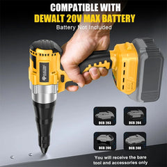 Brushless Electric Rivet Gun Cordless 3.2-4.8mm Automatic Riveting Power Tool for Dewalt 20V Battery