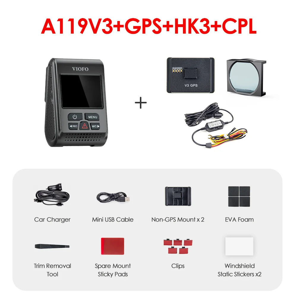2K Quad HD+ Buffered Parking Dash Cam | Super Night Vision & GPS Logger