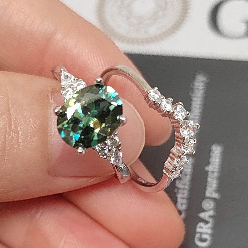 2ct Oval Moissanite Ring Set - SnaggIt
