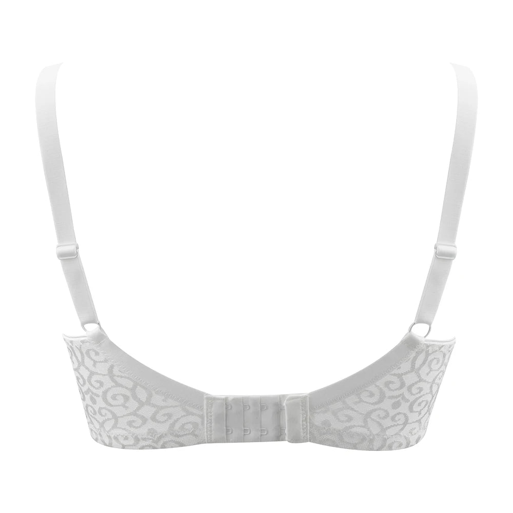 Plus Size Plunge Minimizer Bra | Floral Lace Mesh Underwire Full Coverage Big Bust