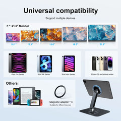 Magnetic Metal Stand 360° Rotatable Holder for iPad by Snagg A Tablet Holder