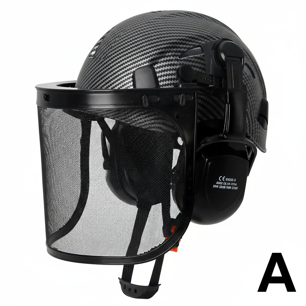 Forestry Safety Helmet With Earmuffs Face Shield by Snagg A Safety Helmet