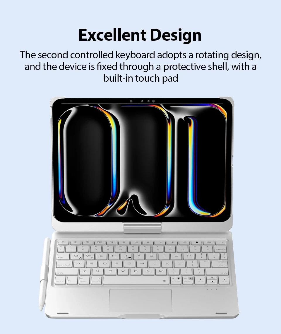 Magic Keyboard Case For iPad Air 11 13 2024 Pro 11 12.9 iPad 10.2 7/8/9th 10th Generation iPad Air 4 5 6 by Snagg A Wireless Keyboard