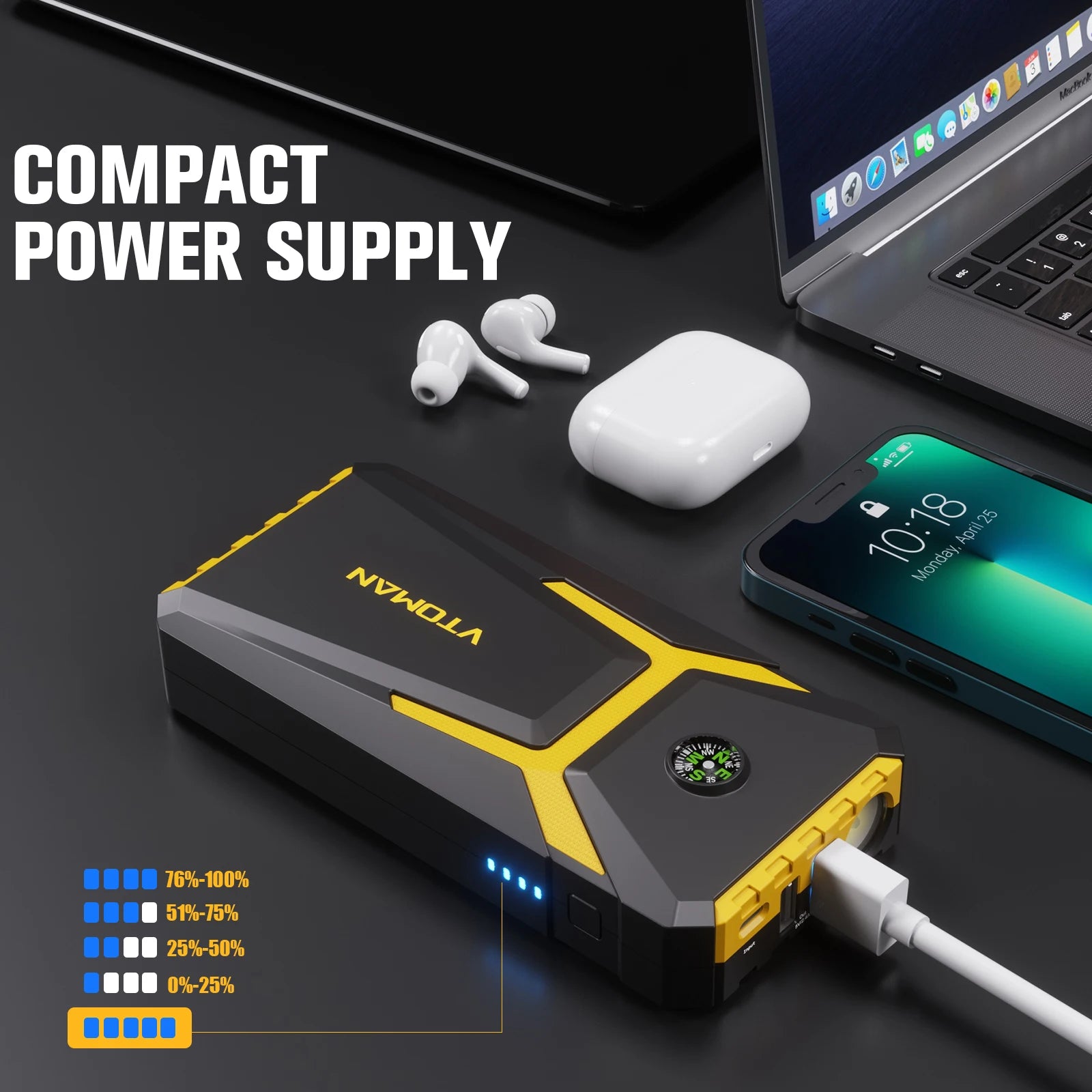 Compact 12V car jump starter and power bank – image 5