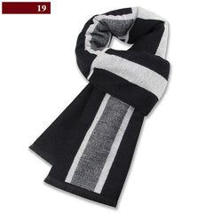 Men’s Luxury Wool Scarf — Cashmere Silk Blend Winter Plaid Shawl