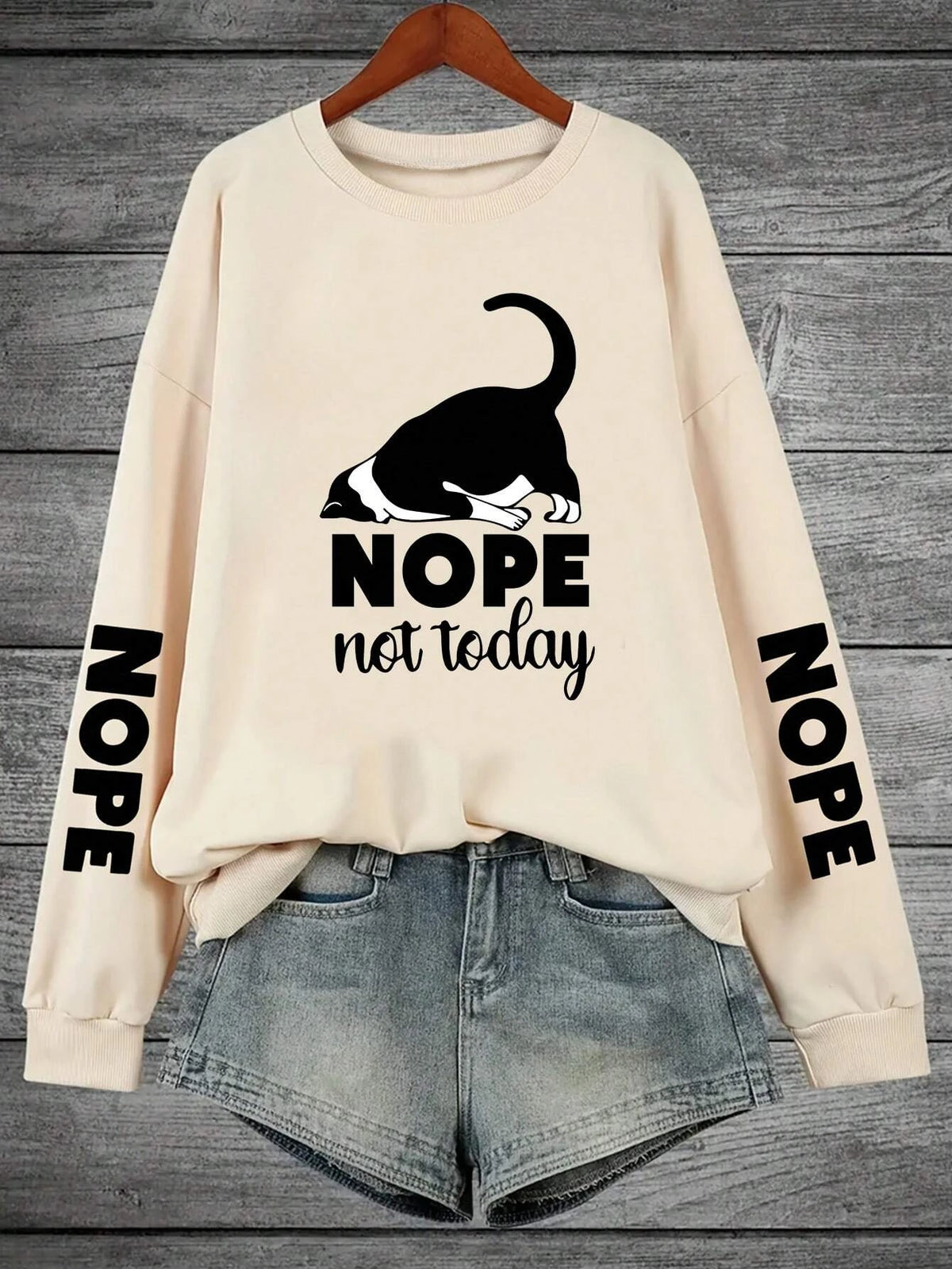 Nope Not Today Print Womans Streetwear Hoodie