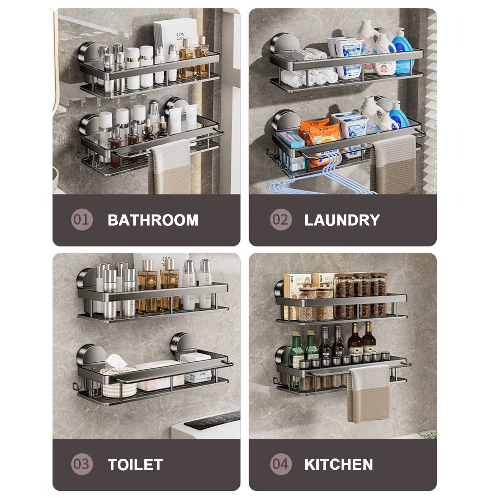 Suction Cup Storage Rack by Snagg A Rack