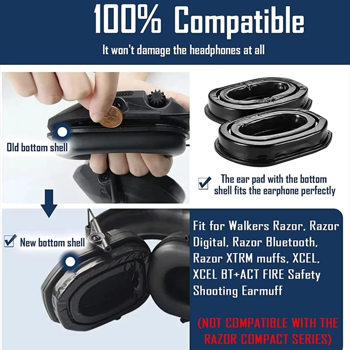 Replacement For Walker'S Electric Slim Earmuffs by Snagg An Ear Pads