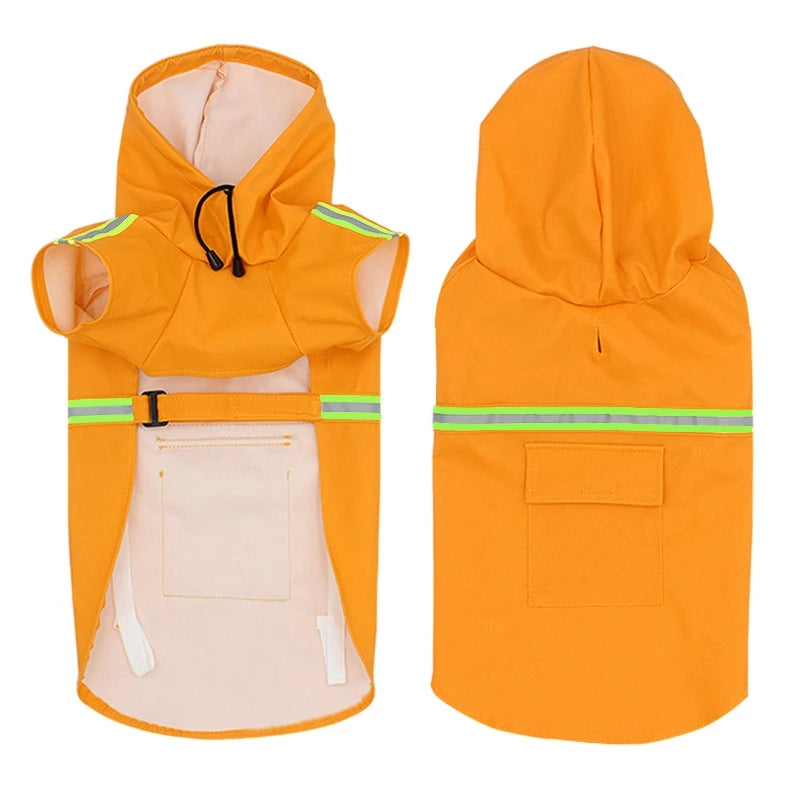 Waterproof Hooded Dog Raincoat with Reflective Strap by Snagg A Raincoat