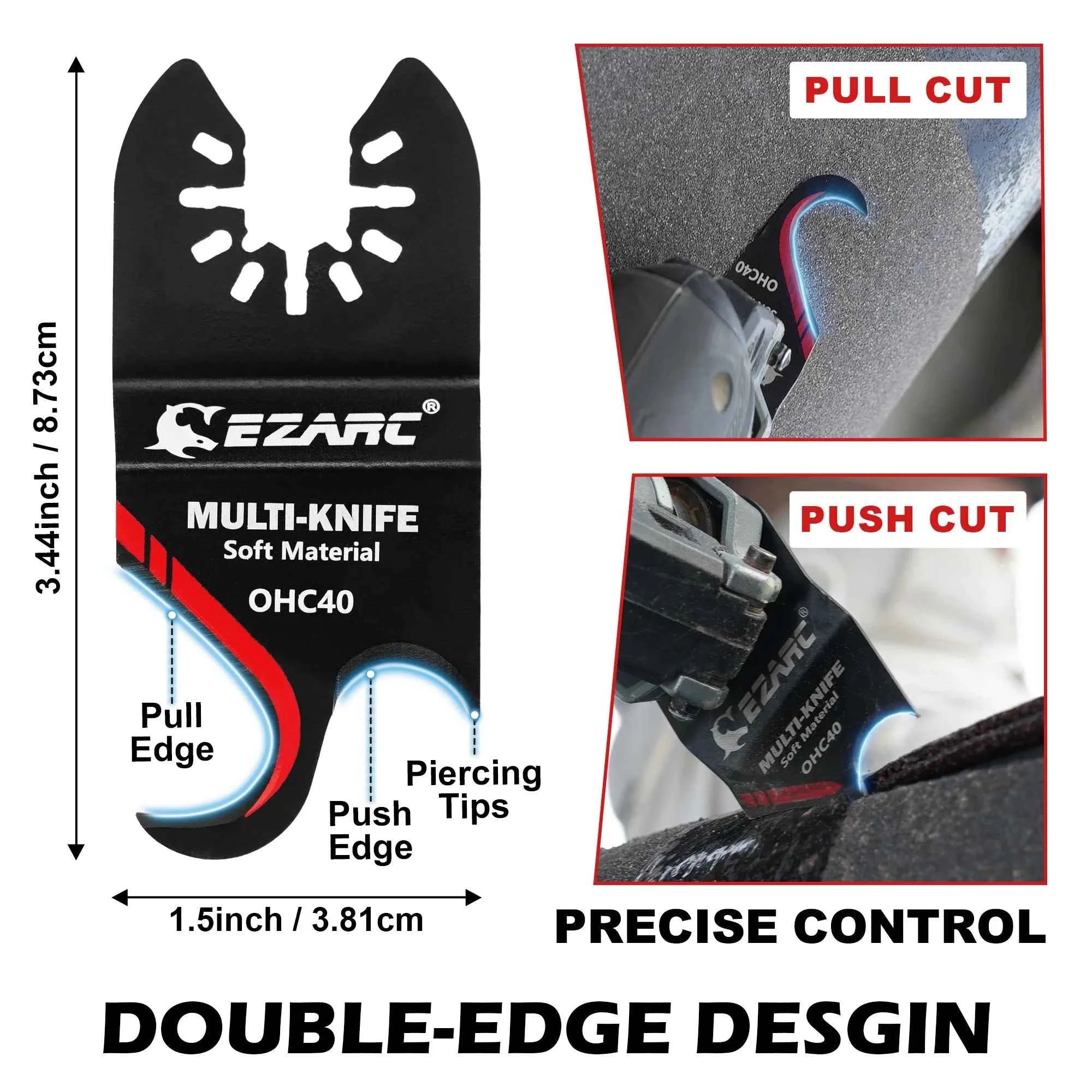 Oscillating Multitool Hook Knife Blades 3pcs | Cutting Roofing Shingles PVC Carpet Soft Materials