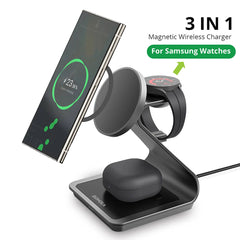 3 in 1 Wireless Charger Station for Samsung Phone, Watch & Earbuds by Snagg A Charging Station