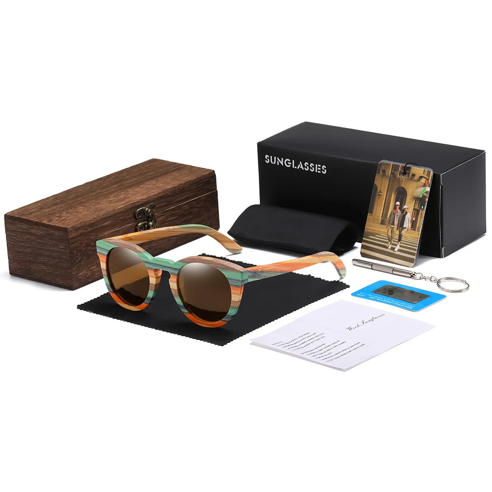 Natural Bamboo & Wooden Pilot Sunglasses