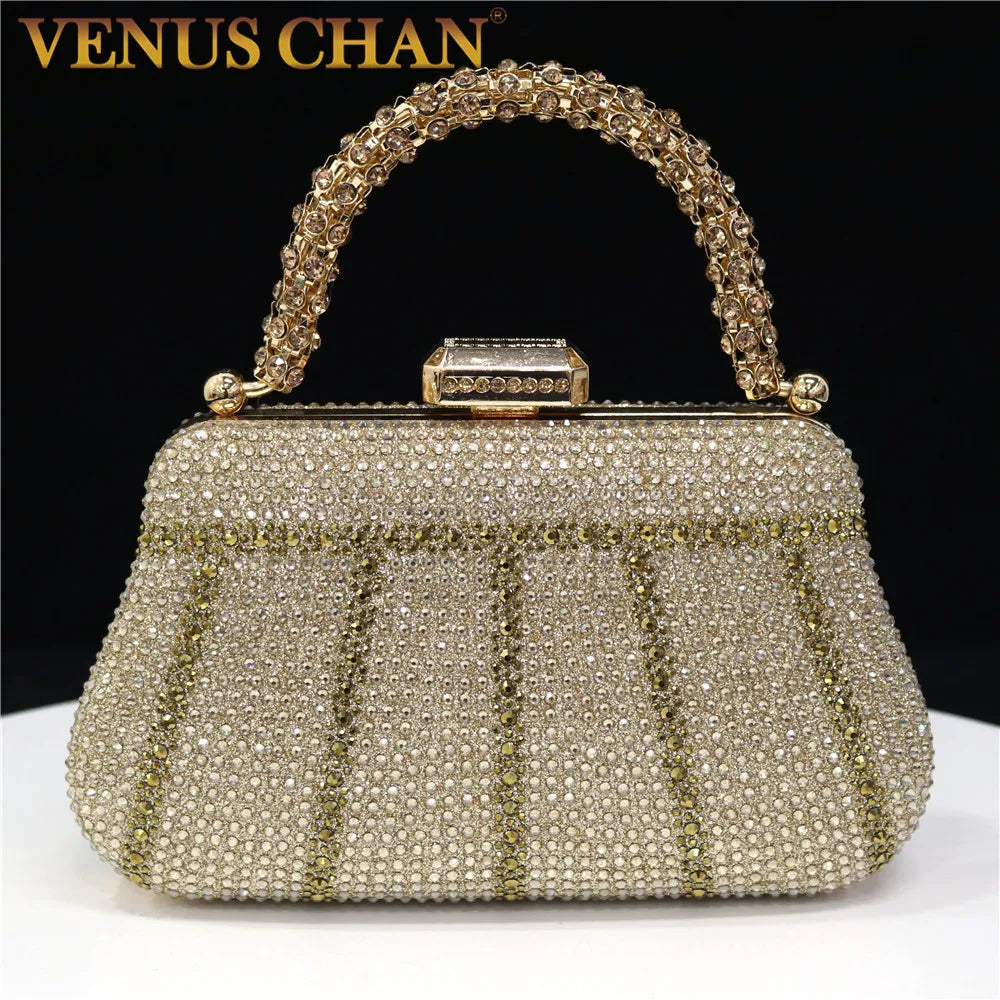 Exquisite Rhinestone Handle Evening Bag