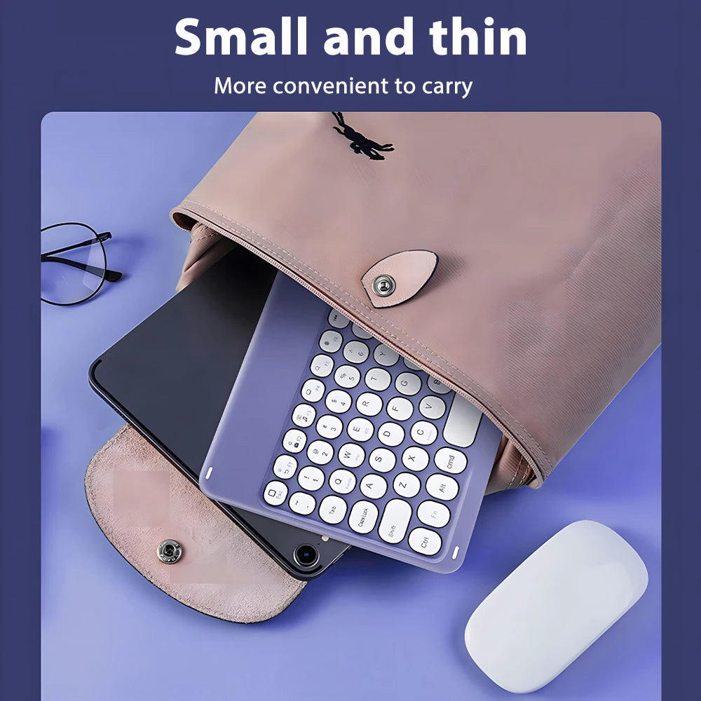 Round Key Bluetooth Wireless Keyboard For Android IOS Huawei Xiaomi Tablet by Snagg A Wireless Keyboard