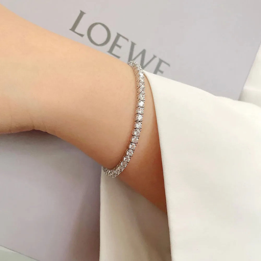 3mm / 4mm / 5mm D-Color Moissanite Tennis Bracelet - Bracelets
