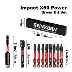 Mixed Impact Power Driver Bit Set – 2" S2 Alloy Steel Bits (PH, TORX, SL, PZ, SQ) with Magnetic Tips & Storage Organizer
