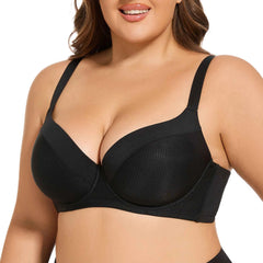 Plus Size Push Up T-Shirt Bra | Lightly Padded Full Coverage Underwire Lifting Support