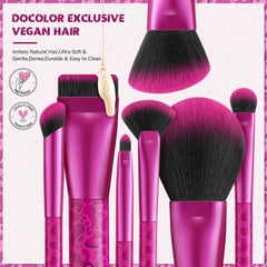 12 Piece Makeup Brush Set – Leopard Pink Professional Beauty Kit