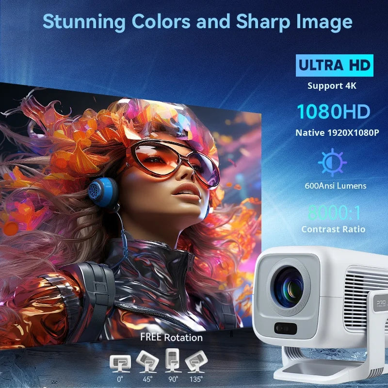 1080P HD Smart Projector – Native Full HD with 4K Support by Snagg A Projector