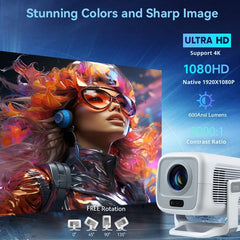 Portable 1080P HD Projector – WiFi 6 & Bluetooth 5.4 by Snagg A Projector
