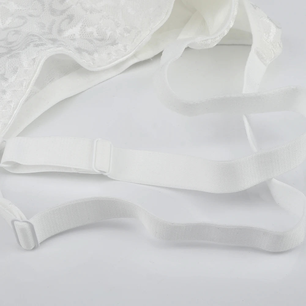 Plus Size Plunge Minimizer Bra | Floral Lace Mesh Underwire Full Coverage Big Bust