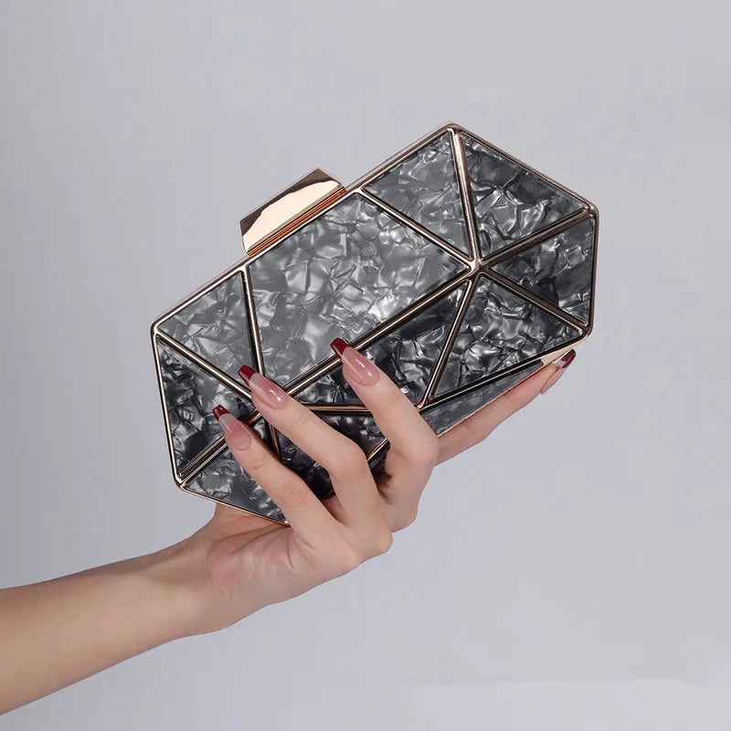 Luxury Acrylic Rhombus Evening Clutch