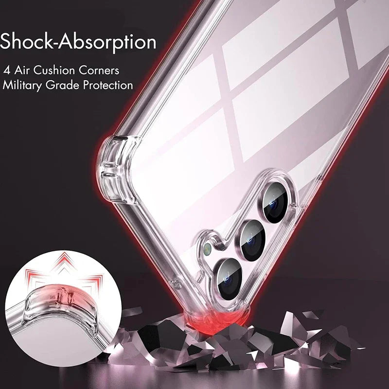 Clear Shockproof Case for Samsung Galaxy S21–S25